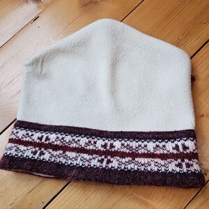 Vintage Verbier Winter Hat Beanie Made In Canada Polartec Fleece Wool 90s Retro